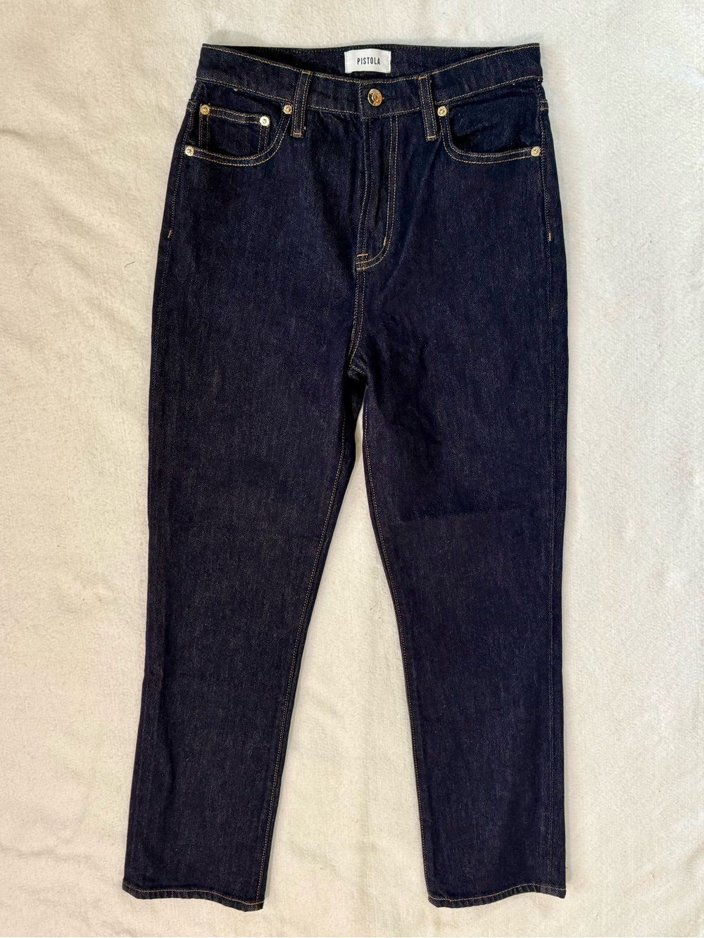 Pistola Bri High Rise Slim Straight Jeans Nightfall Dark Wash Denim Like New 27